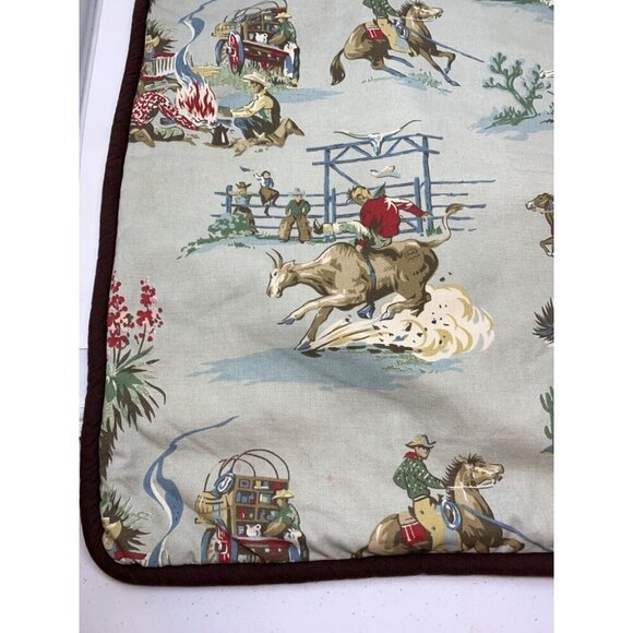 Western Cowboy Rodeo Pillow Cover Sham Handmade Vintage Horse Boy Nursery 26" - Picture 9 of 14